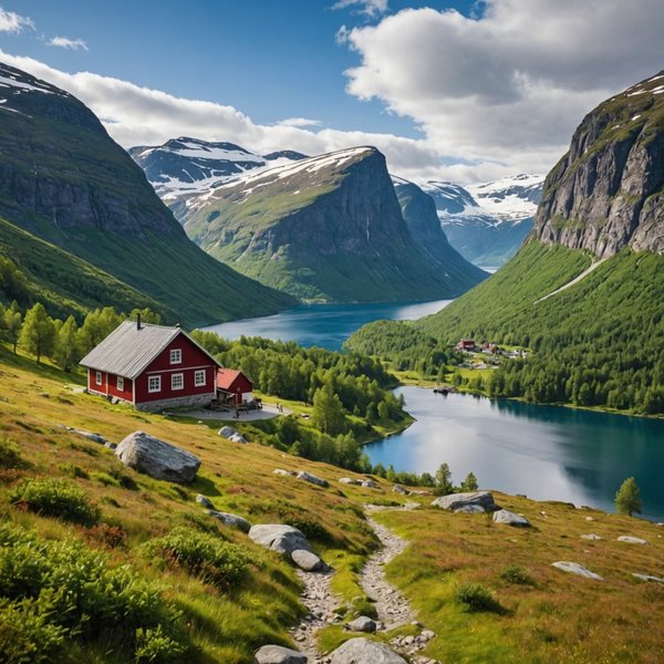 Quels chalets en Norvège offrent des cours de cuisine scandinave et des randonnées en montagne?